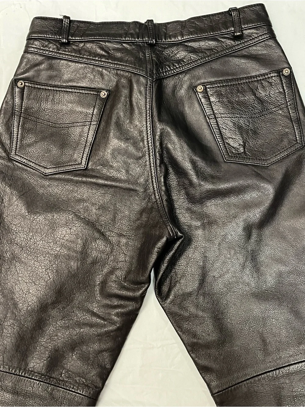 90s Wilson’s Men's Black Leather pants - Classic Five-Pocket Sz 32 biker